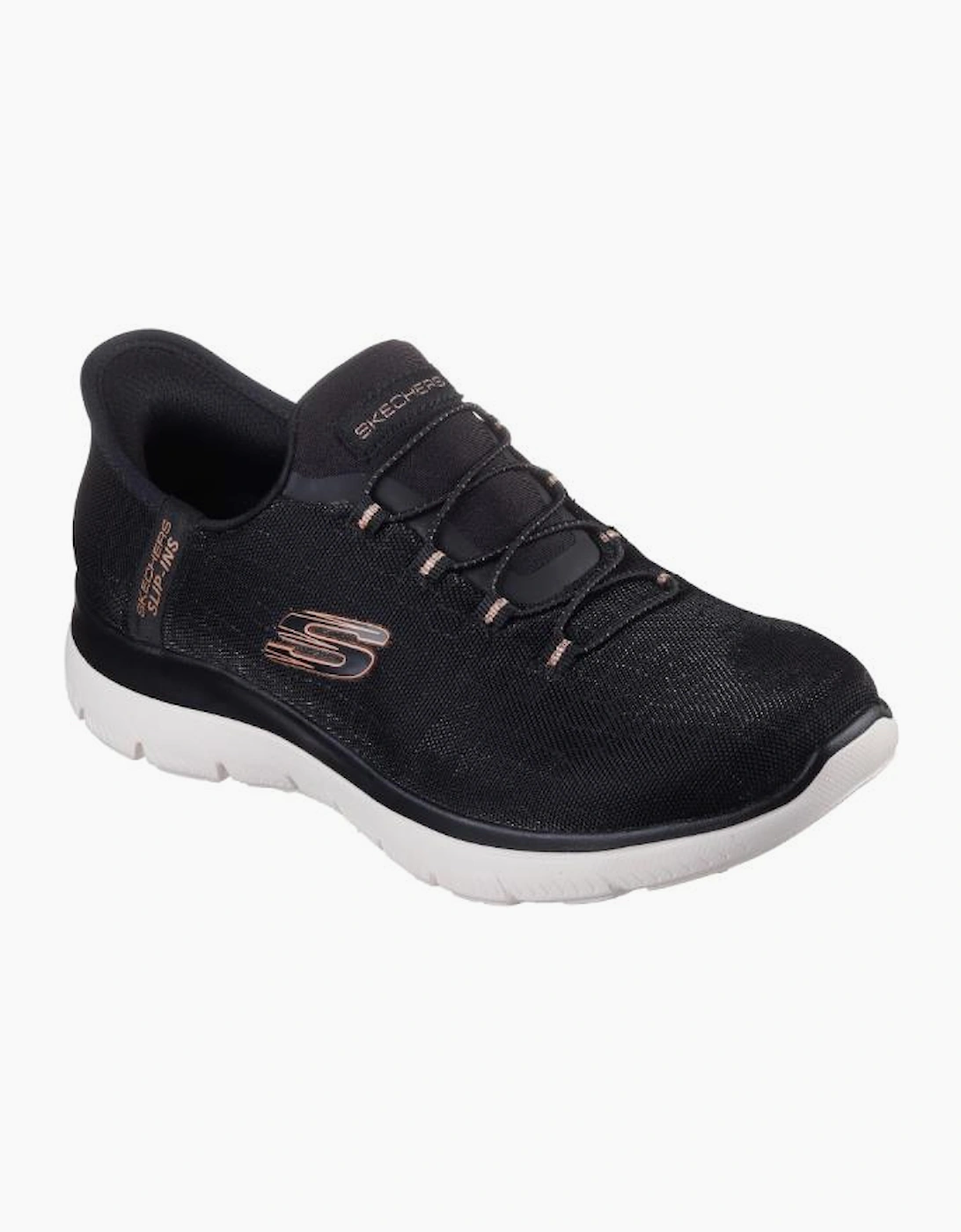 Skechers Slip-ins: Summits - Classy Night 150128W in Black/Rose gold WIDE FIT