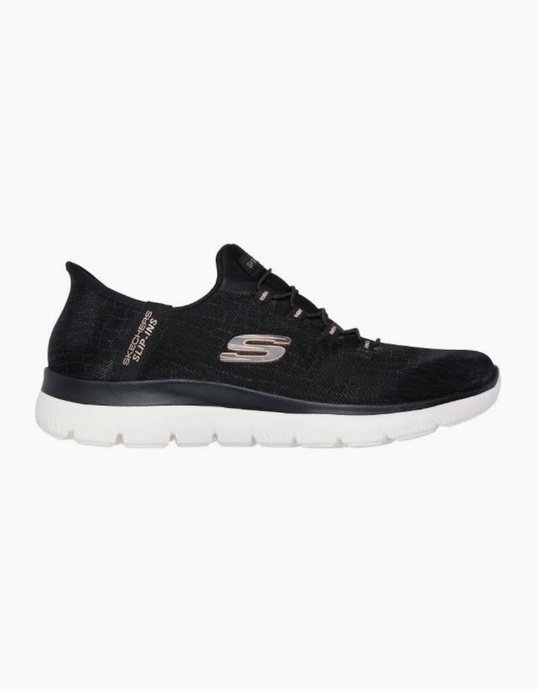 Skechers Slip-ins: Summits - Classy Night 150128W in Black/Rose gold WIDE FIT