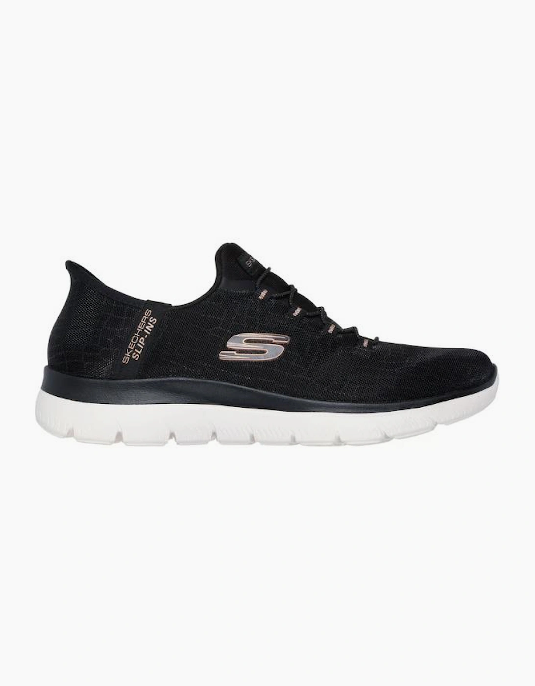 Skechers Slip-ins: Summits - Classy Night 150128W in Black/Rose gold WIDE FIT