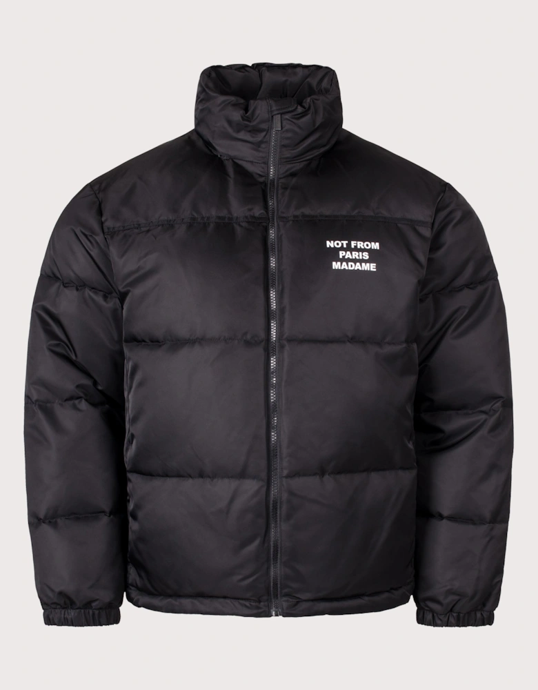 Relaxed Fit Slogan Puffer Jacket