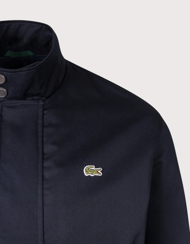 Regular Fit Water-Repellent Twill Harrington Jacket