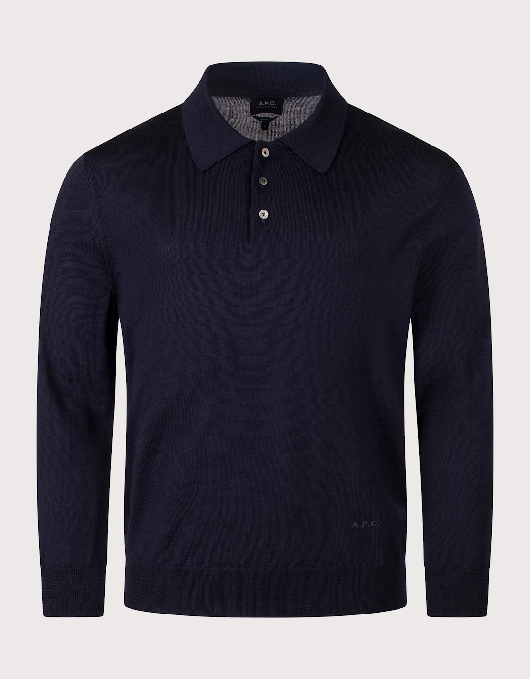 Regular Fit Knitted Long Sleeve Riou Polo Shirt
