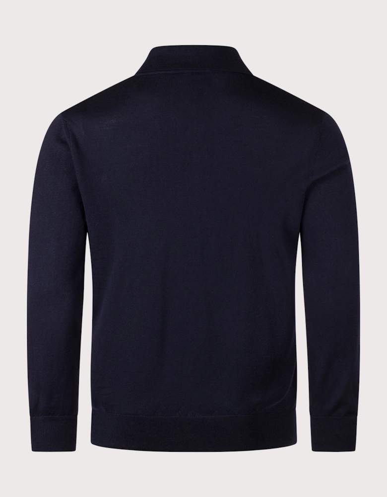 Regular Fit Knitted Long Sleeve Riou Polo Shirt