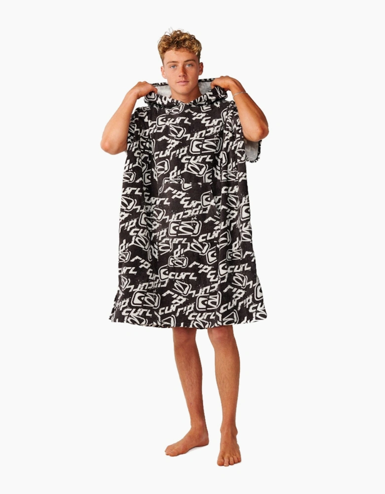 Rip Curl Mens Sessions Hooded Towel Poncho - Washed Black