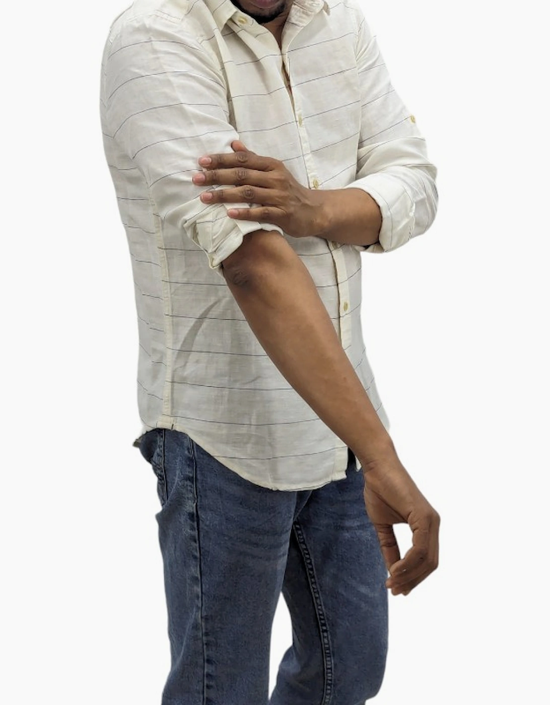 LEVI'S Mens Striped Shirt Long Sleeve Casual Summer Button Down Collar Shirt M