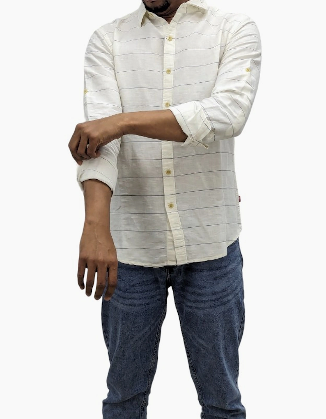 LEVI'S Mens Striped Shirt Long Sleeve Casual Summer Button Down Collar Shirt M