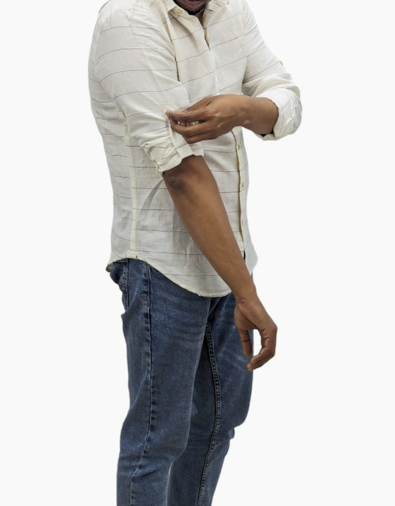 LEVI'S Mens Striped Shirt Long Sleeve Casual Summer Button Down Collar Shirt M