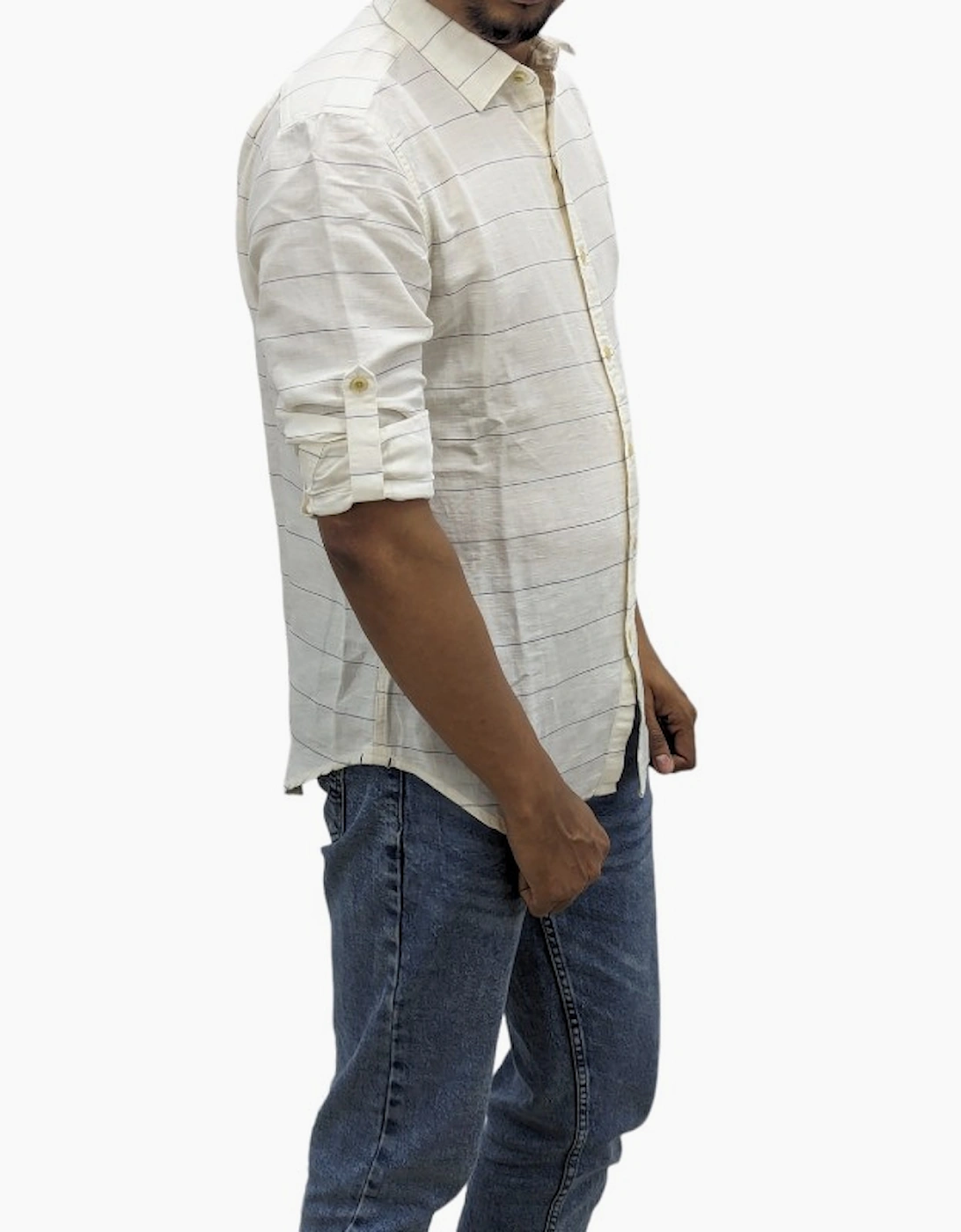 LEVI'S Mens Striped Shirt Long Sleeve Casual Summer Button Down Collar Shirt M