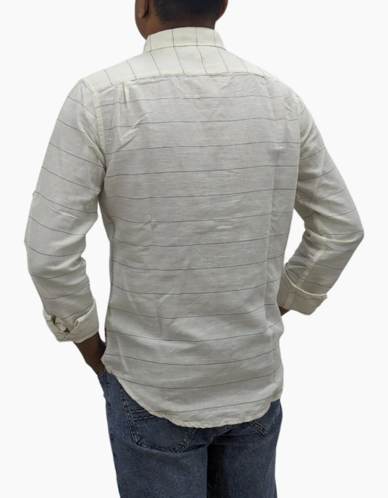 LEVI'S Mens Striped Shirt Long Sleeve Casual Summer Button Down Collar Shirt M
