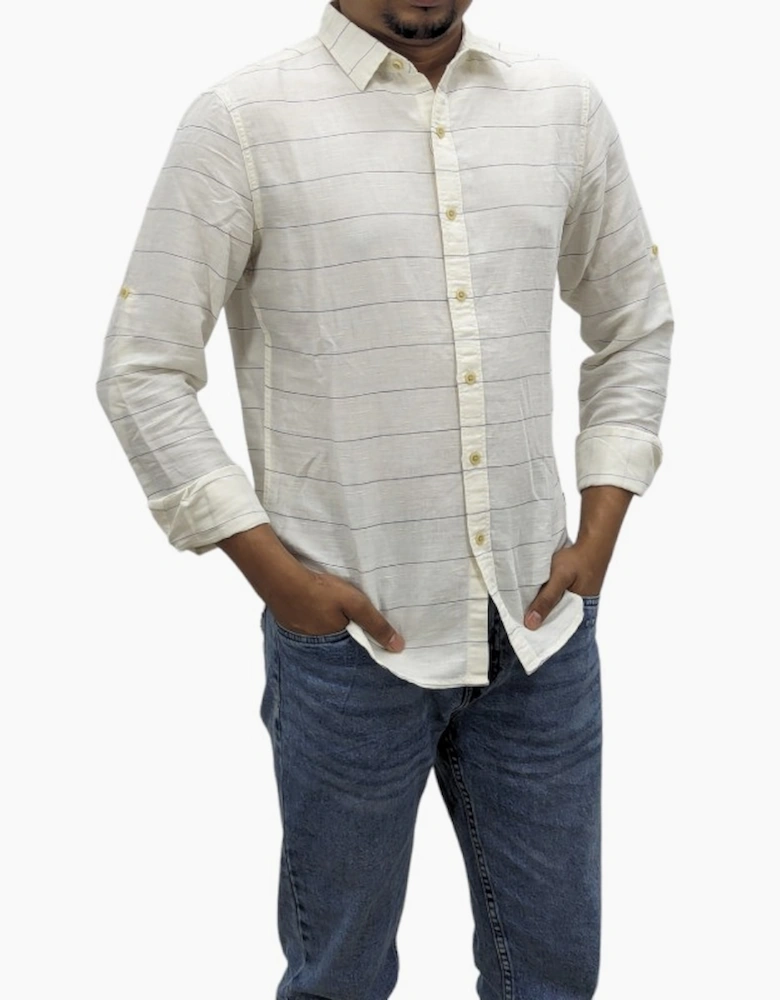 LEVI'S Mens Striped Shirt Long Sleeve Casual Summer Button Down Collar Shirt M