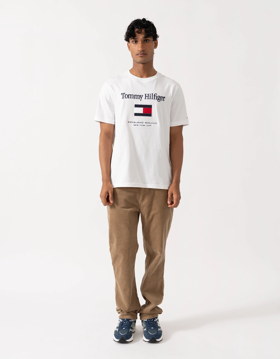 Tommy Hilfiger Embroidery Hilfiger Flag T-Shirt - White