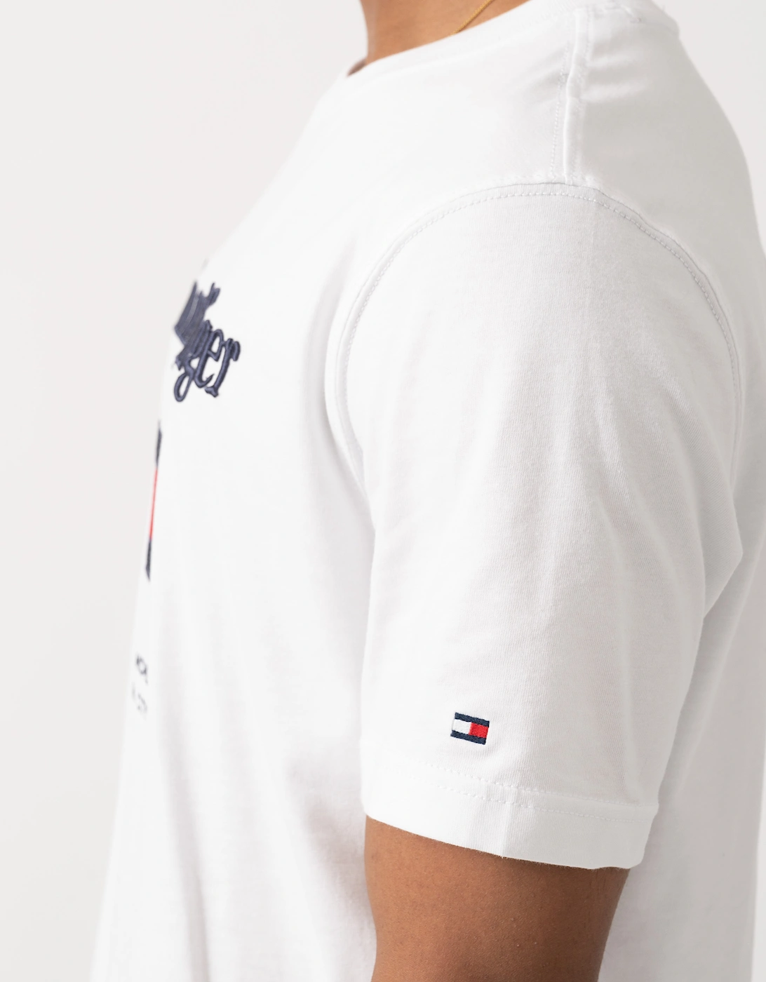 Tommy Hilfiger Embroidery Hilfiger Flag T-Shirt - White