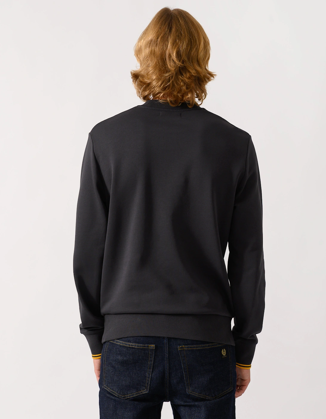 Fred Perry Mens Crew Neck Sweatshirt - Anchor Grey/Golden 85C
