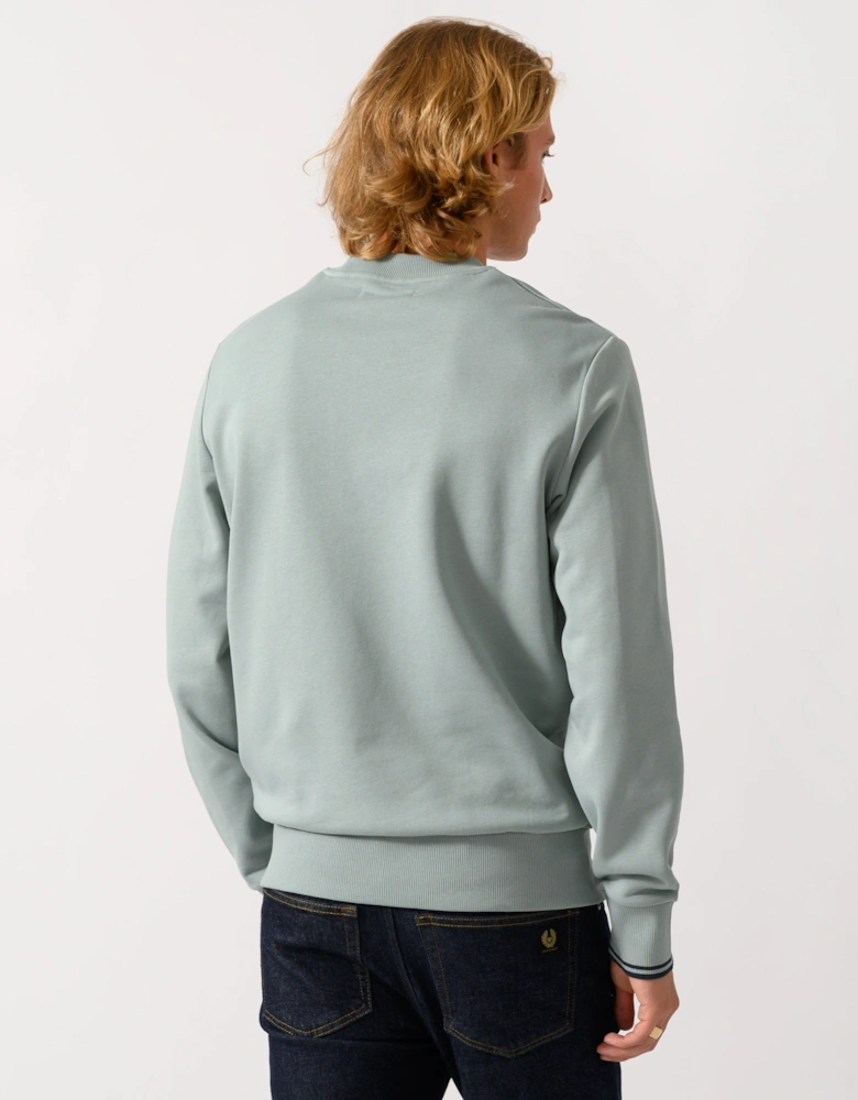 Fred Perry Mens Crew Neck Sweatshirt - Silver Blue/Dark Airforce 71C