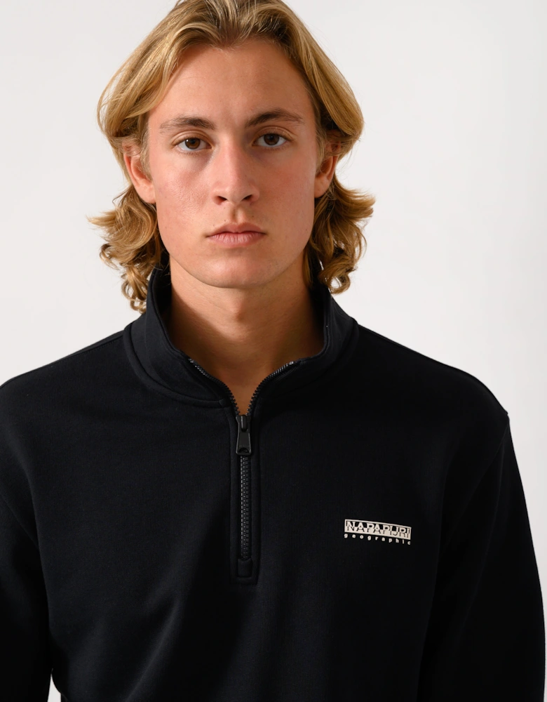 Napapijri Small Box Mens Half Zip Sweatshirt - Black Beauty 941