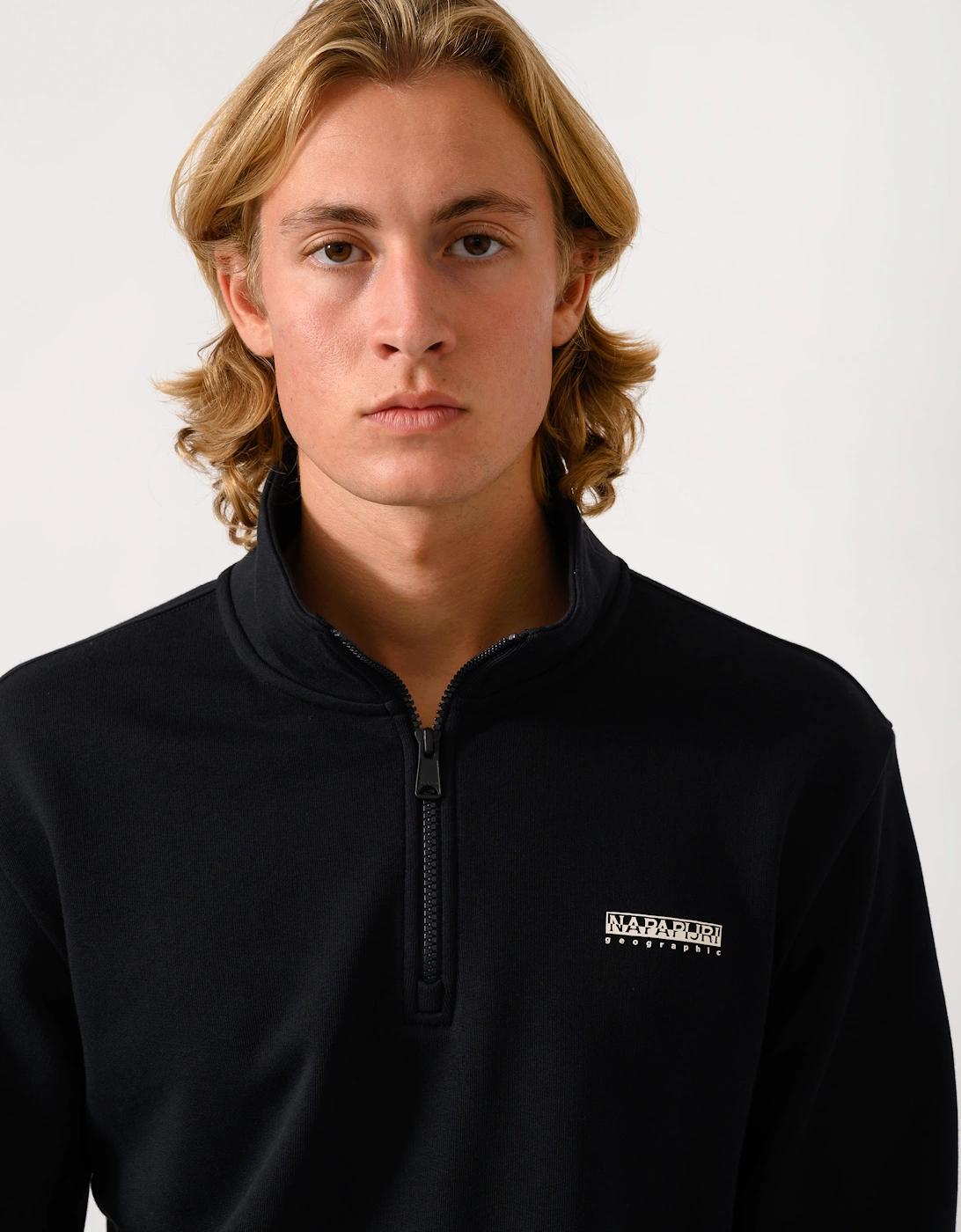 Napapijri Small Box Mens Half Zip Sweatshirt - Black Beauty 941