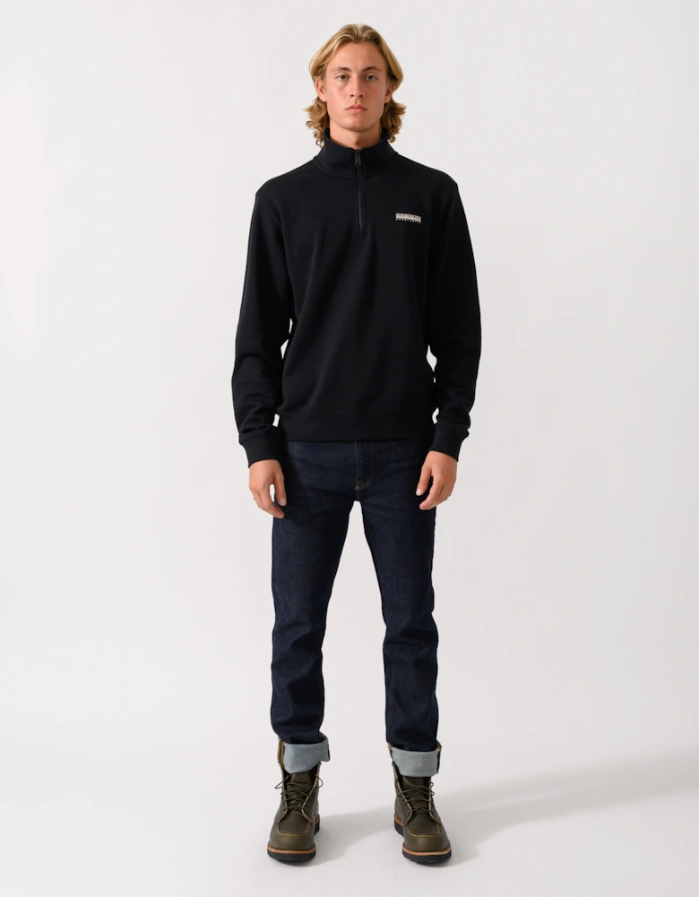 Napapijri Small Box Mens Half Zip Sweatshirt - Black Beauty 941