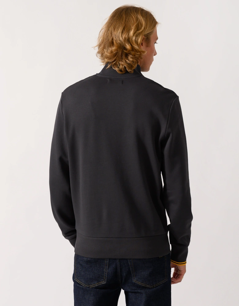 Fred Perry Mens Half Zip Sweatshirt - Anchor Grey/Golden 85C