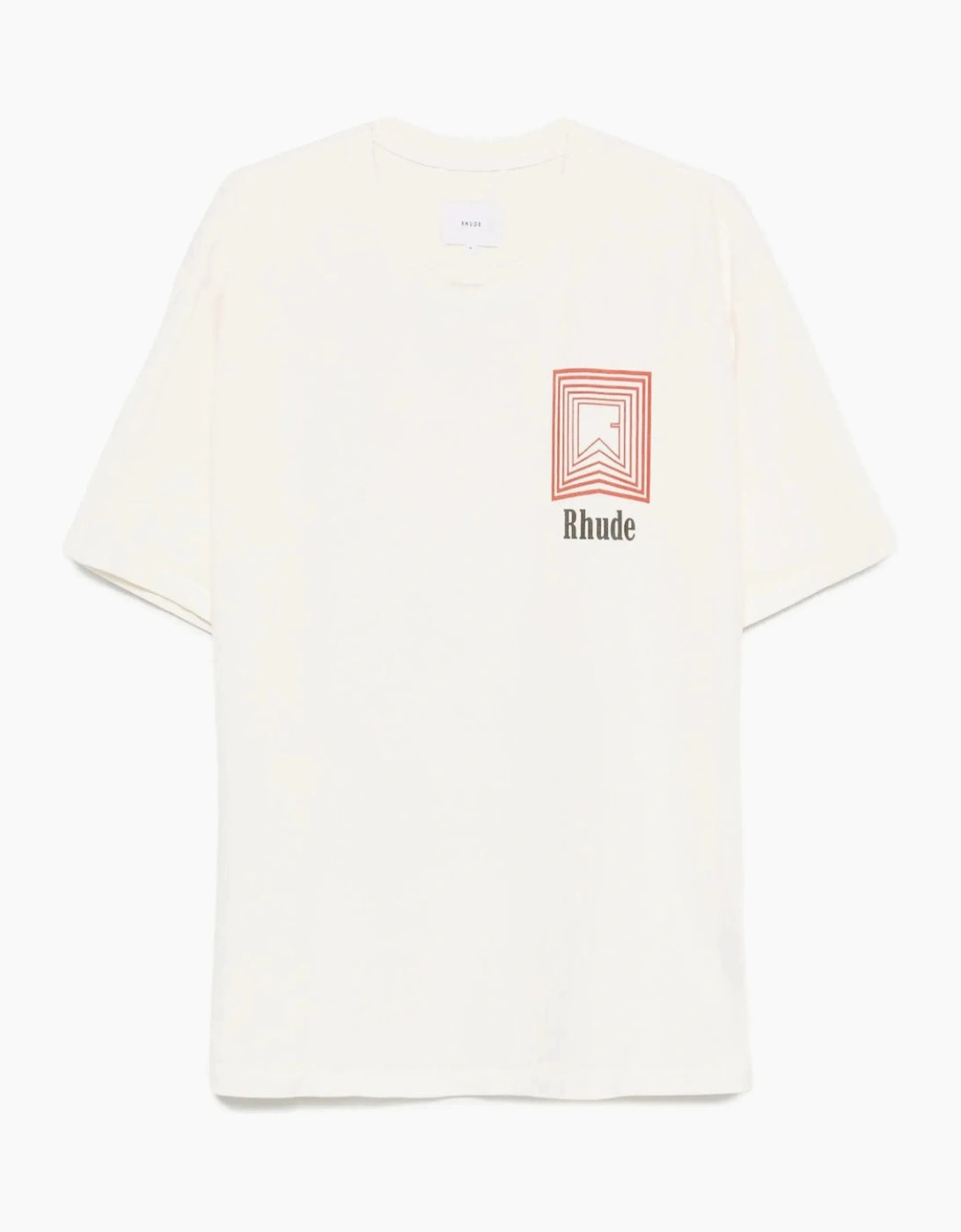 Men's Cream Rhude Chevron Logo Repeat T-Shirt