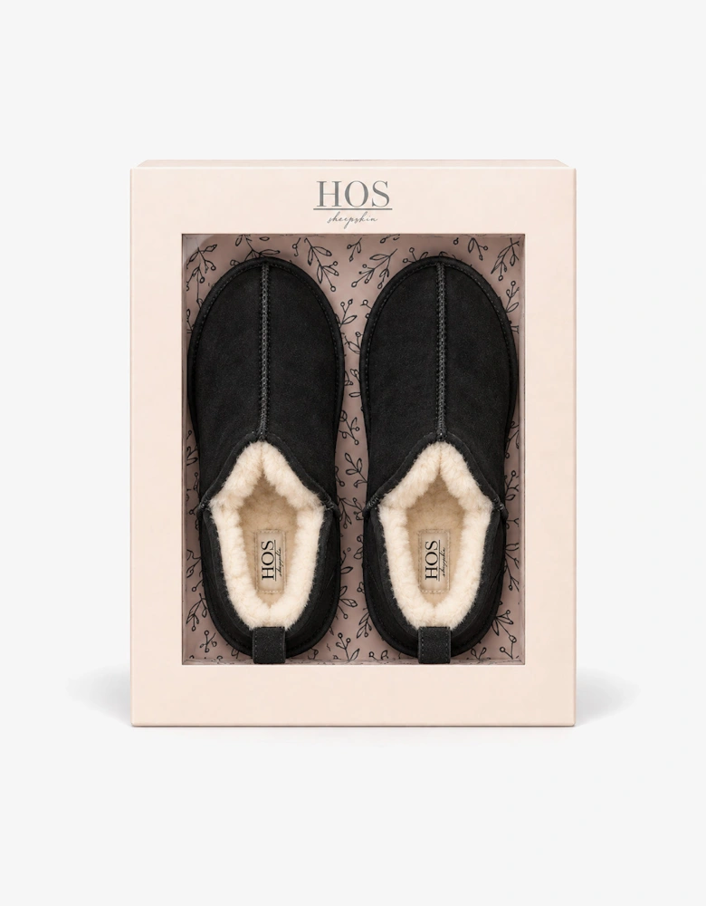 HOS Sheepskin TIA Womens Slipper Boots Black