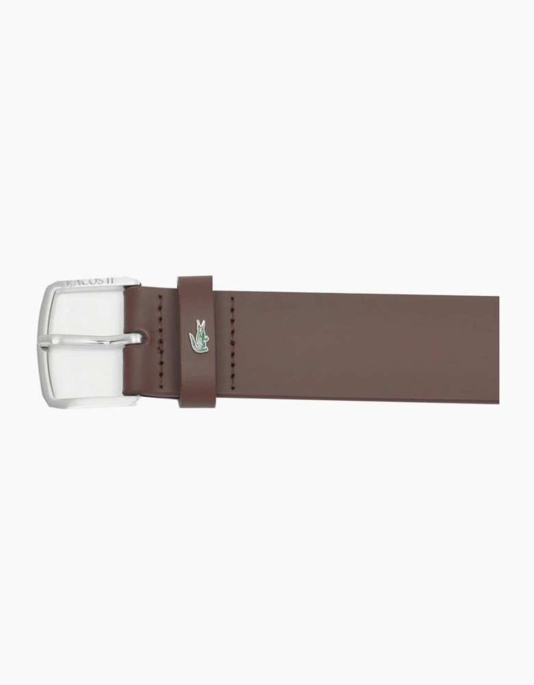 Lacoste Men's Chocolate Brown Smooth Leather Belt