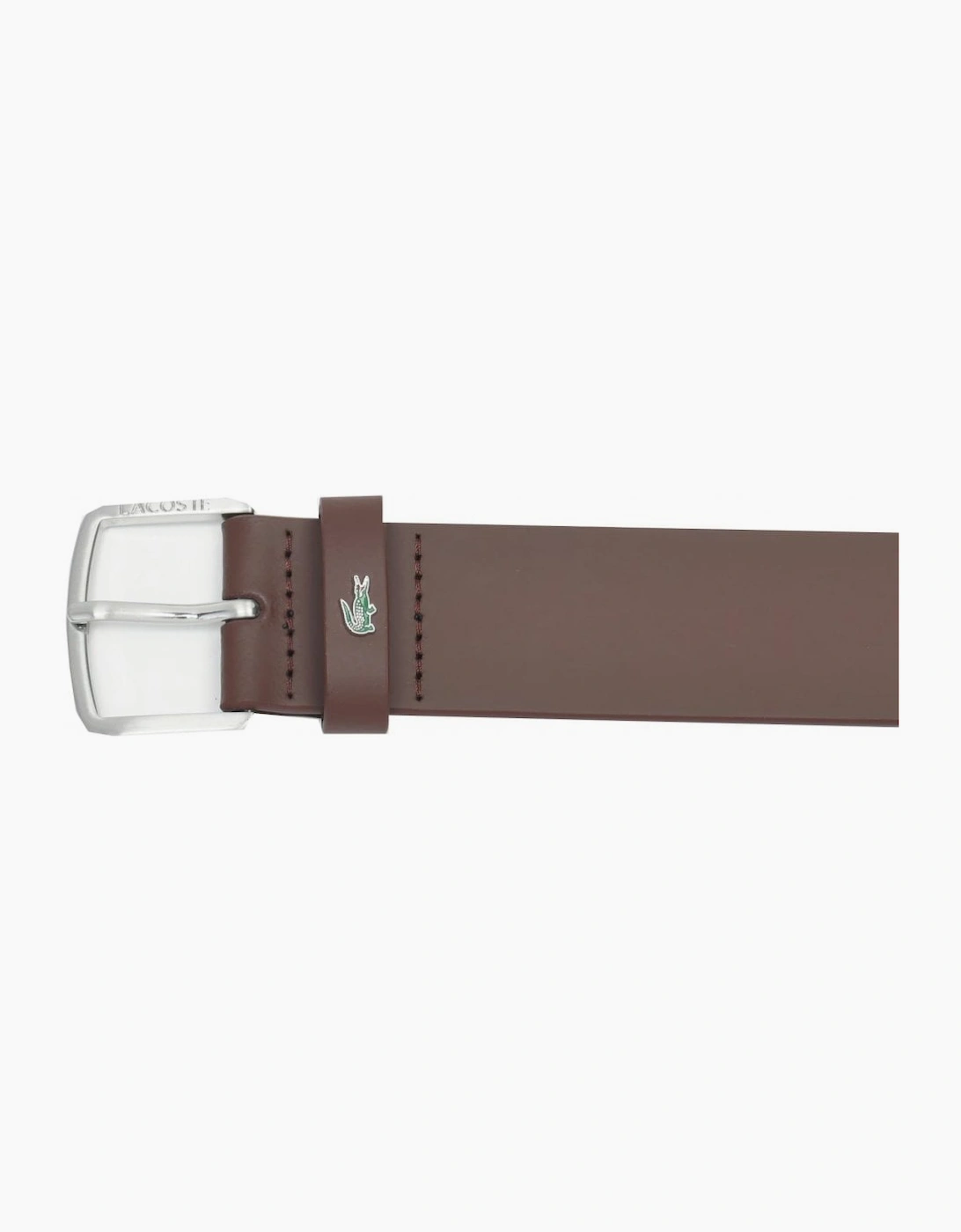 Lacoste Men's Chocolate Brown Smooth Leather Belt