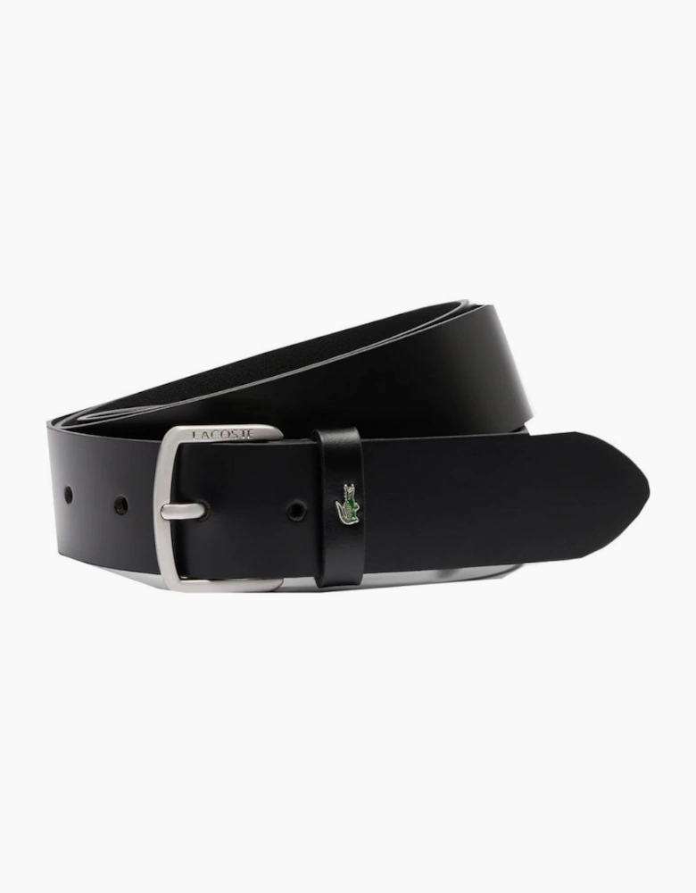 Lacoste Men's Black Smooth Leather Belt