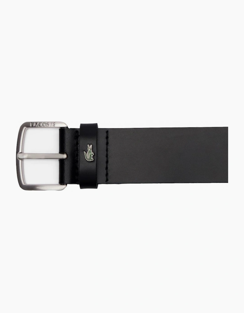 Lacoste Men's Black Smooth Leather Belt