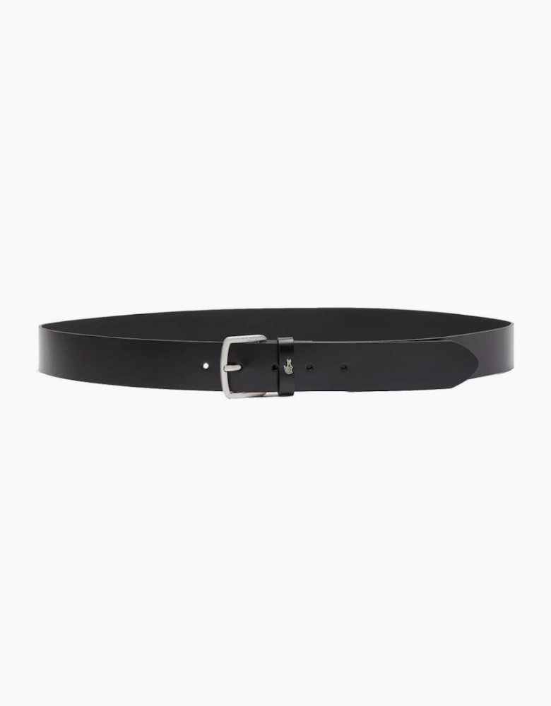 Lacoste Men's Black Smooth Leather Belt