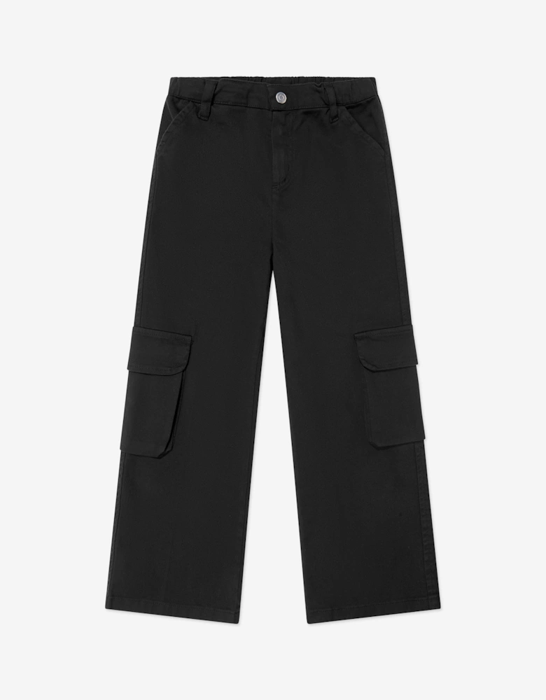 Childsplay Basics Boys Gabardine Cargo Trousers in Black