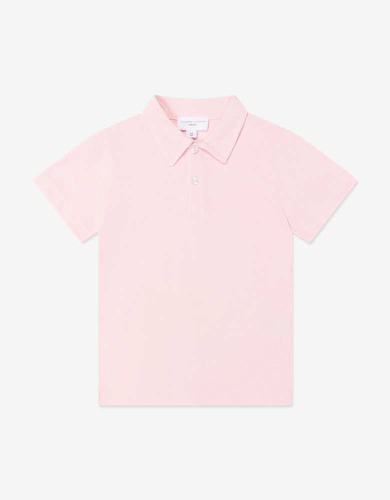 Childsplay Basics Boys Short Sleeve Polo Shirt in Pink