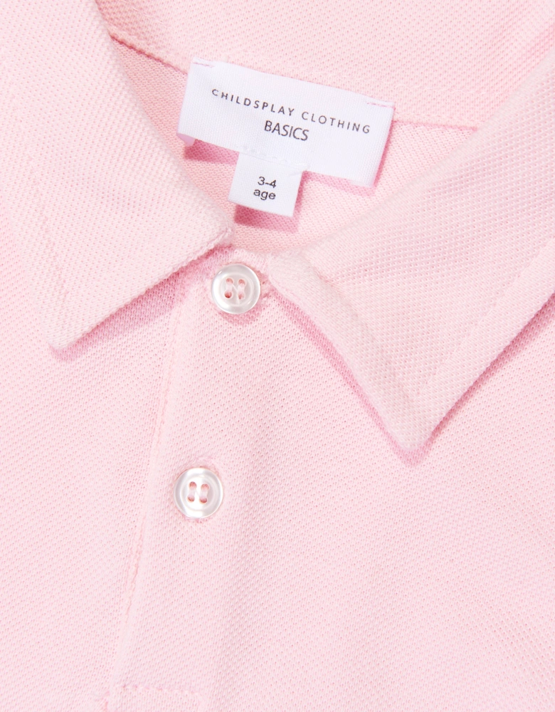 Childsplay Basics Boys Short Sleeve Polo Shirt in Pink