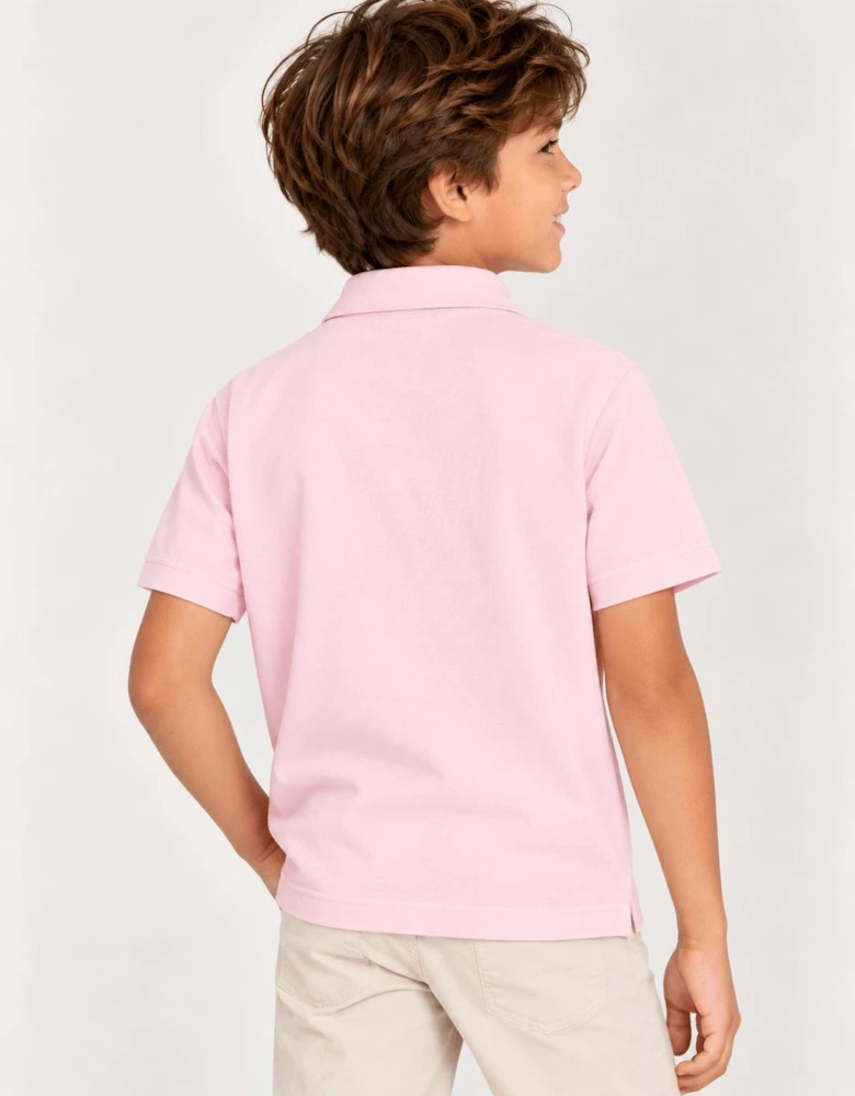 Childsplay Basics Boys Short Sleeve Polo Shirt in Pink