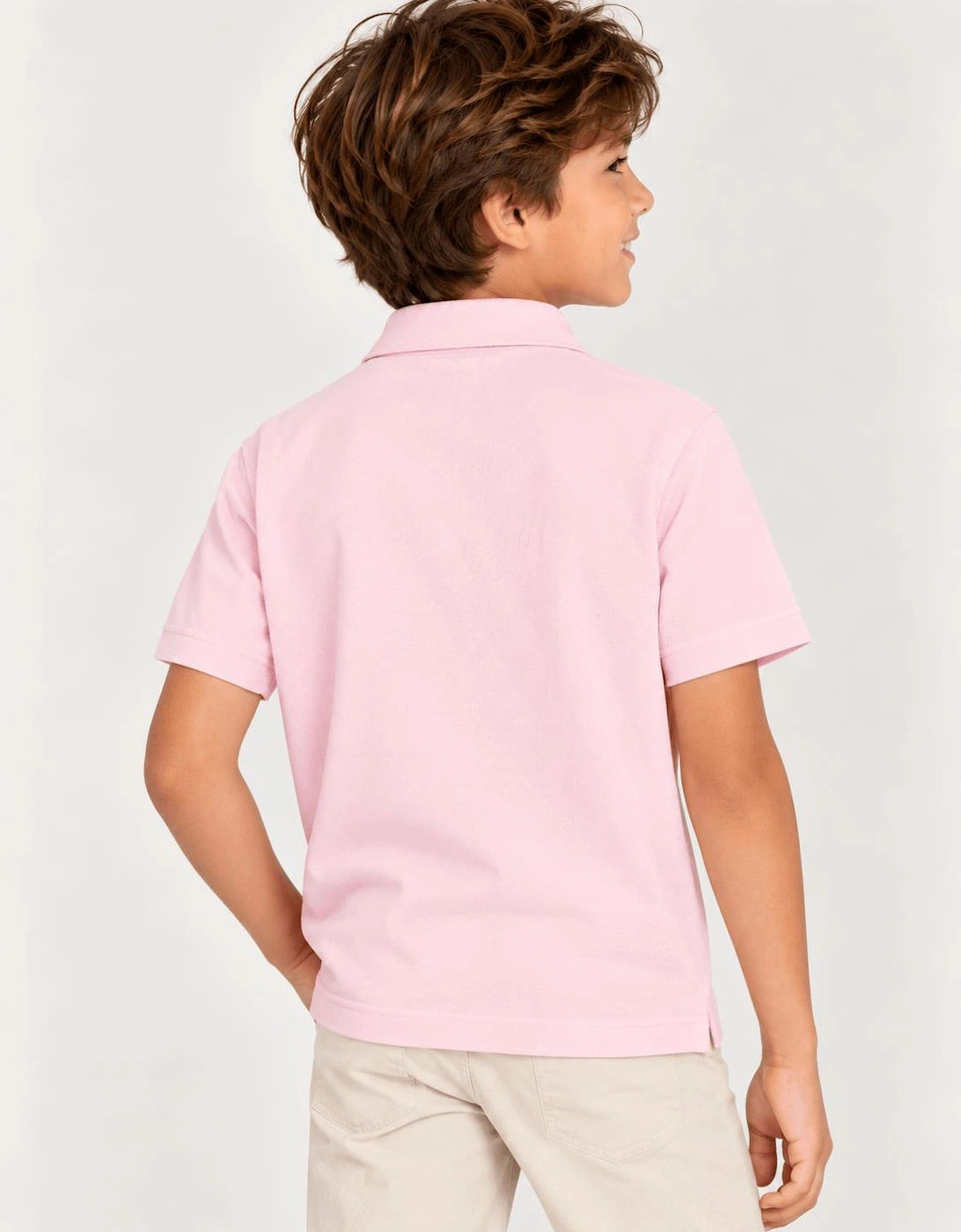 Childsplay Basics Boys Short Sleeve Polo Shirt in Pink
