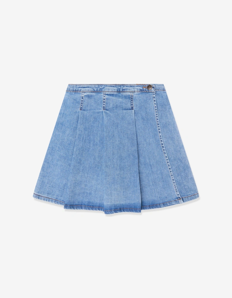 Childsplay Basics Girls Denim Pleated Skort in Blue