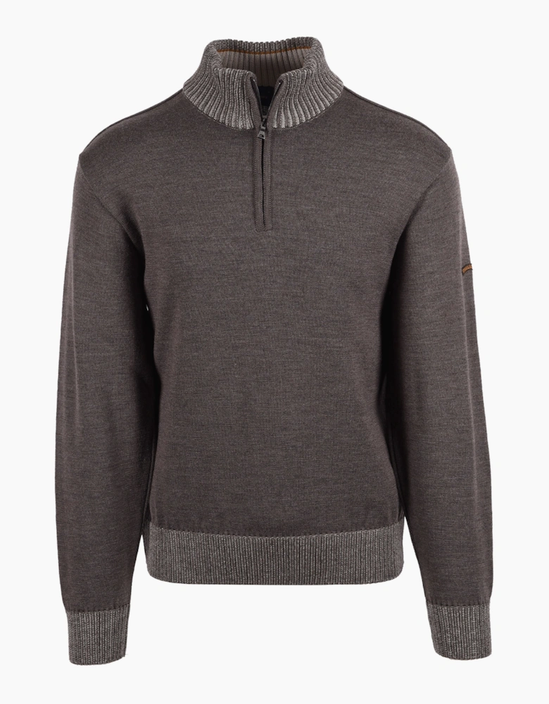 PAUL AND SHARK HALF ZIP JUMPER BROWN