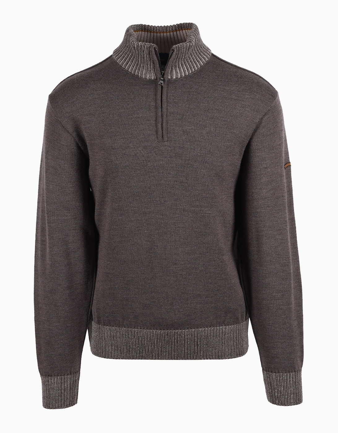 Men's PAUL AND SHARK HALF ZIP JUMPER BROWN - Size: 40