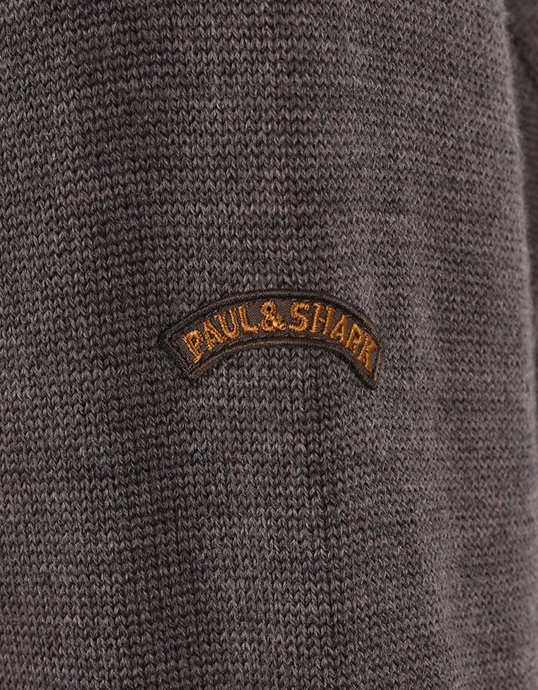 PAUL AND SHARK HALF ZIP JUMPER BROWN