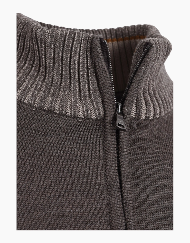PAUL AND SHARK HALF ZIP JUMPER BROWN