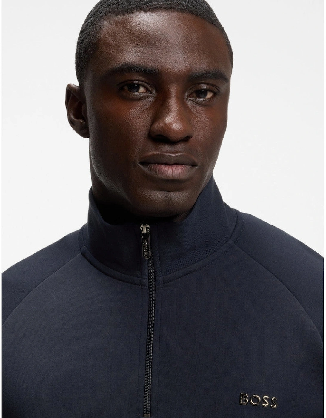 BOSS Black Sense 1/4 Zip Jacket 403 Dk Blue