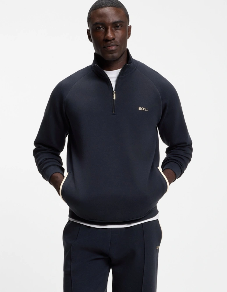 BOSS Black Sense 1/4 Zip Jacket 403 Dk Blue