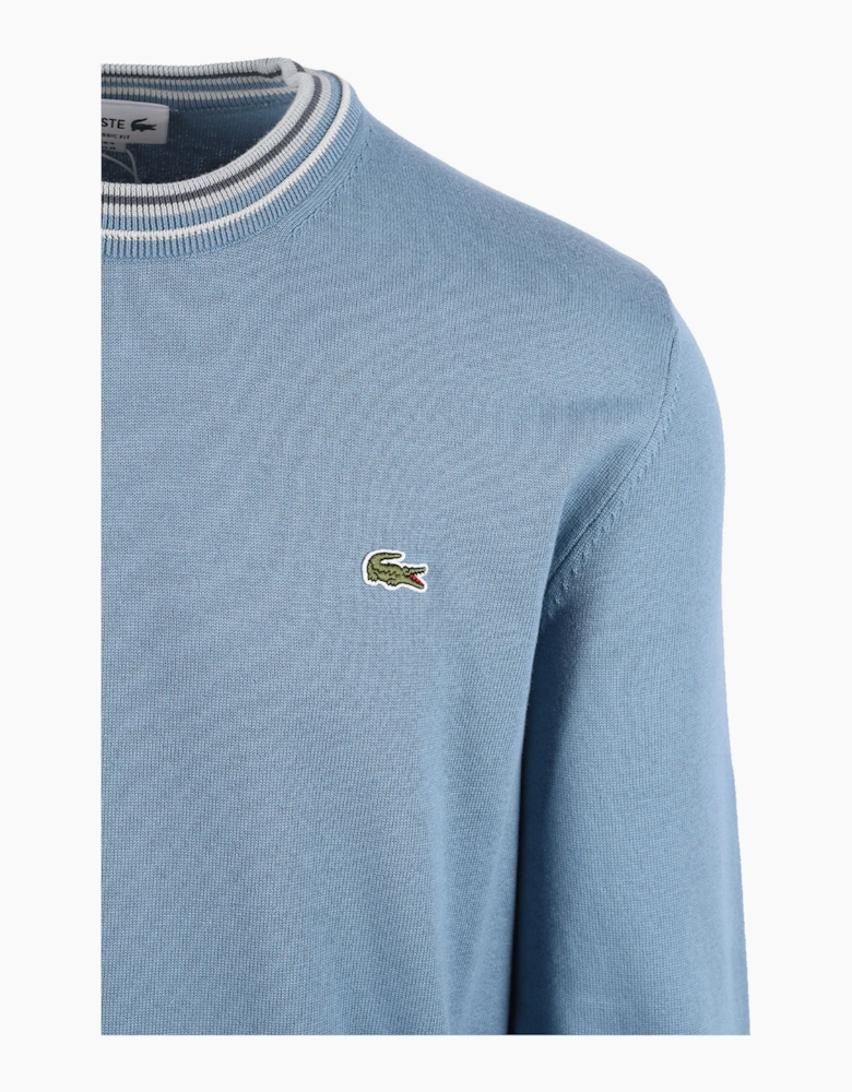 LACOSTE CREW NECK KNITWEAR BLUE
