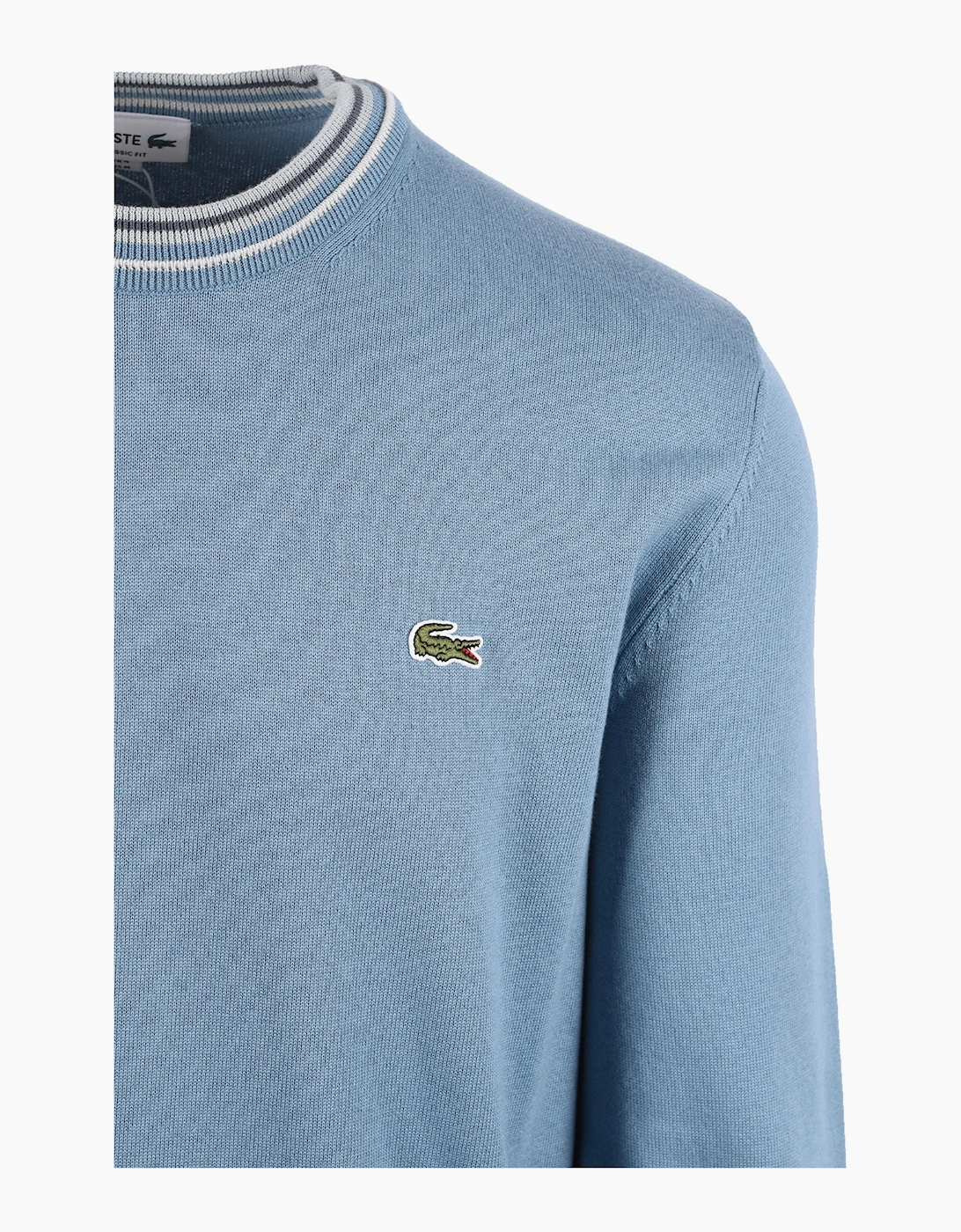 LACOSTE CREW NECK KNITWEAR BLUE