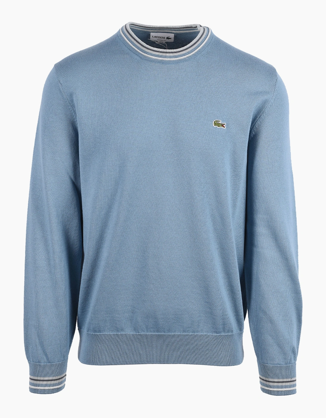 LACOSTE CREW NECK KNITWEAR BLUE