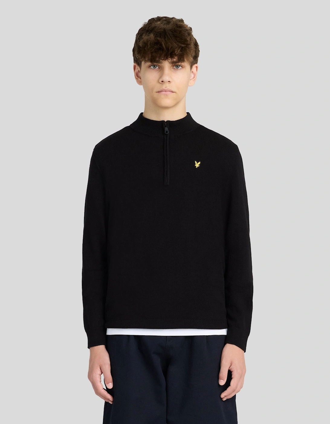Lyle And Scott Boy's 1/4 Zip Jumper - Black - Size: 9 years/10 years