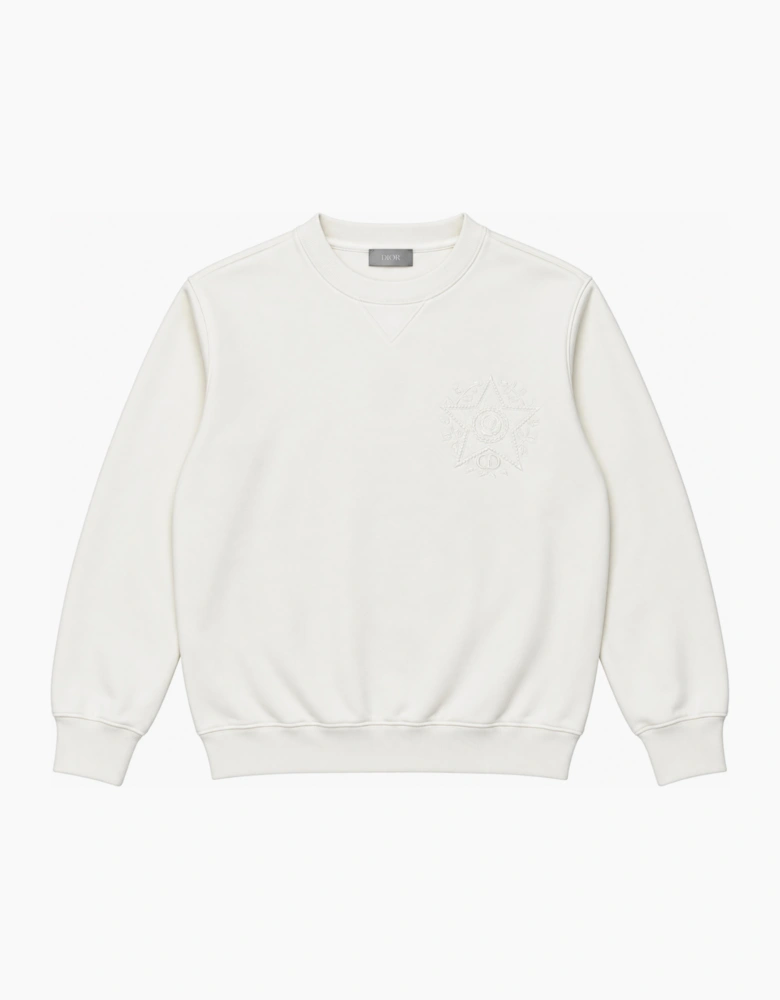 DIOR CD ÉTOILE EMBROIDERED SWEATSHIRT BEIGE