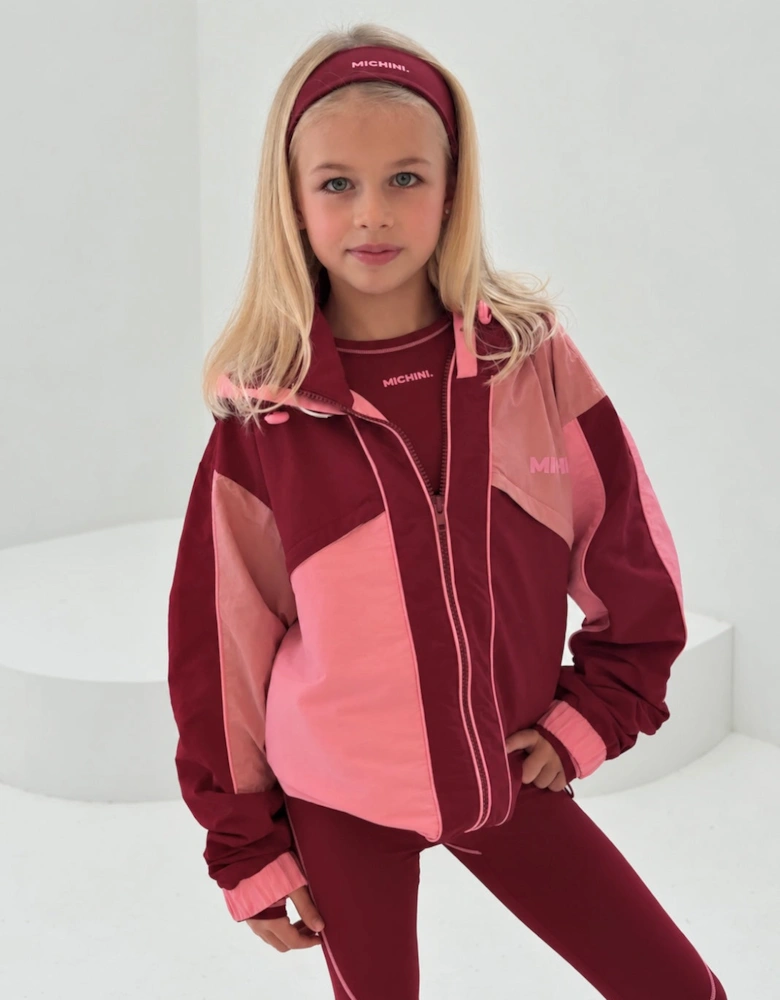 Girls Red Berry Logo Windbreaker Jacket