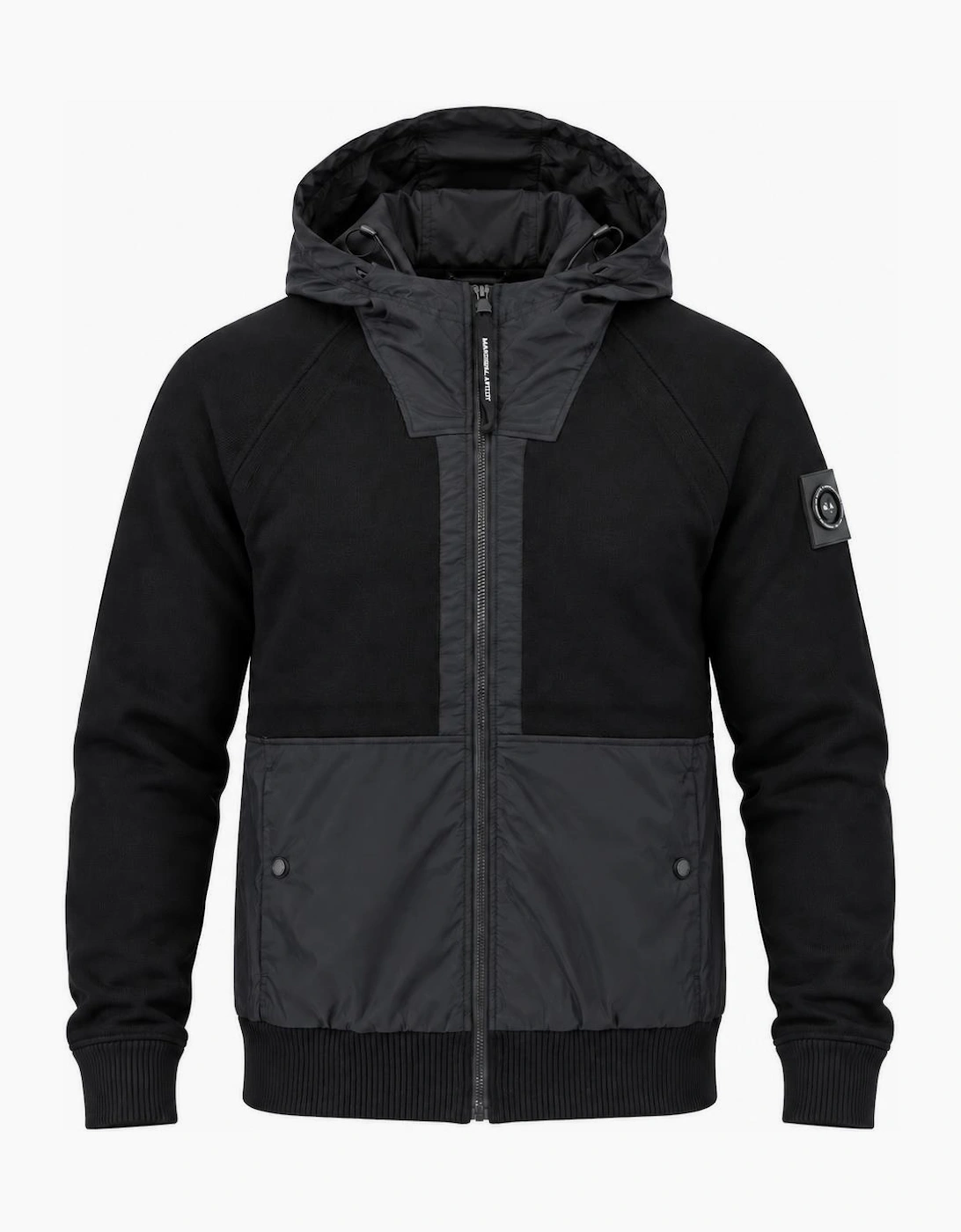 Marshall Artist Newbury Hybrid Knitted Hoodie Black
