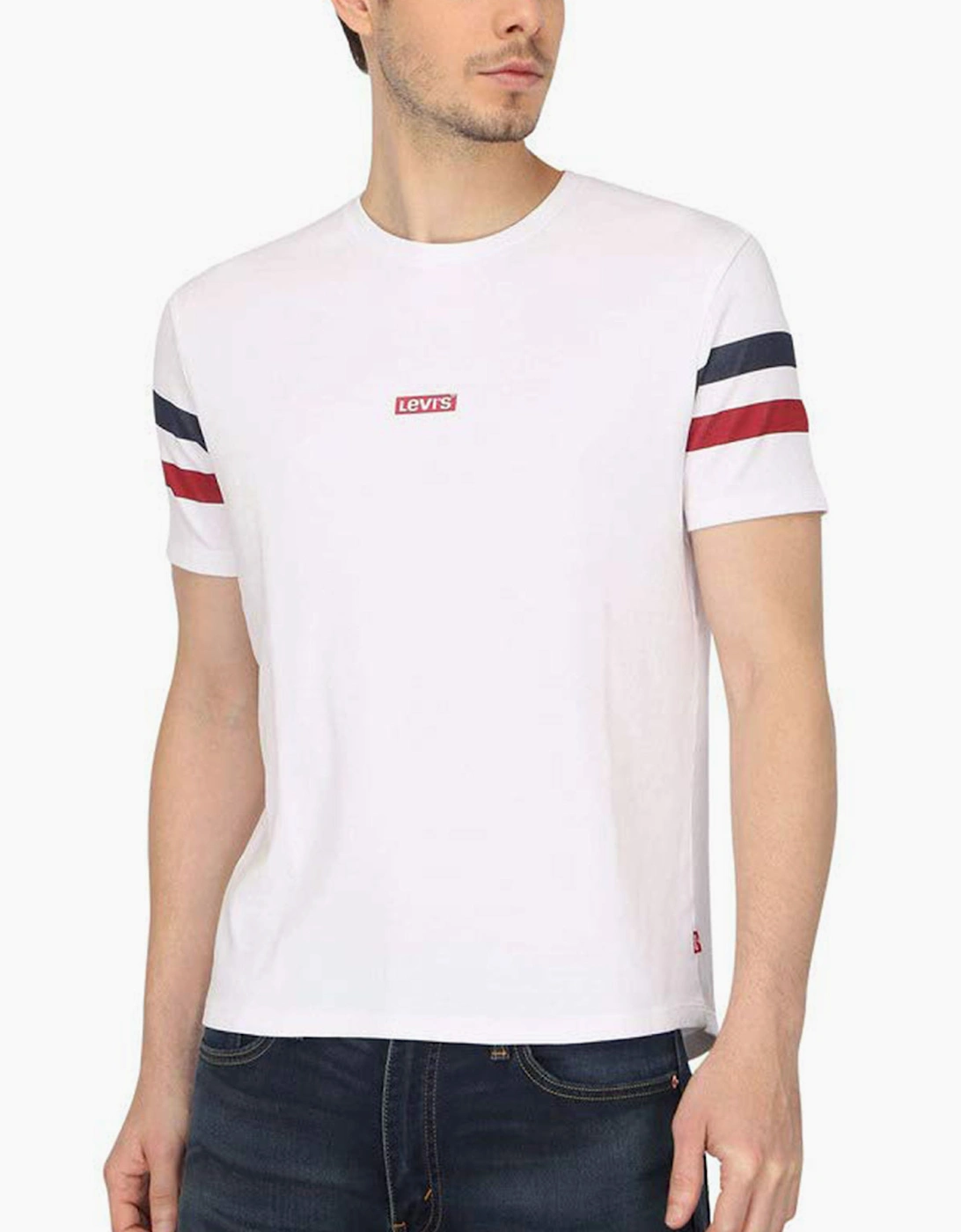 Levis Mens T Shirt Crew Neck Summer Short Sleeve Casual Cotton White New