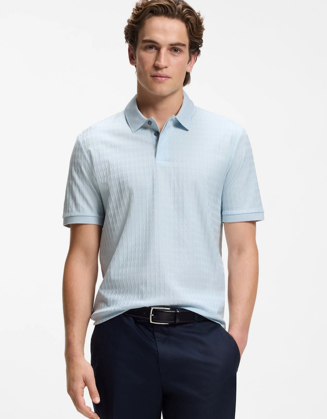 BOSS Black H Parlay 321 Polo Shirt 499 Open Blue